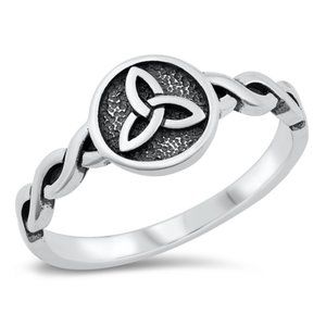 Sterling Silver Triquetra Ring 925 Fashion Band
